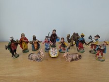 Vintage Christmas Nativity Manger Scene 13 Polyresin Figures Made in Italy 
