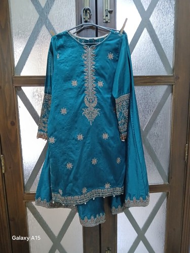 Maria pakistani teal - teal, raw