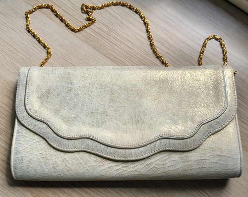 Vintage cream shimmer clutch - vintage,