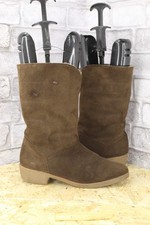 VINTAGE 60'S SUEDE SHEEPSKIN NANNY WINTER BOOTS SIZE 7 / 40 BY MOORLANDS USED