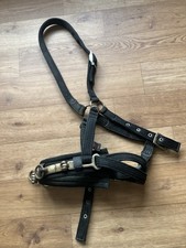 Aerborn black webbing synthetic lunging Cavesson full size 