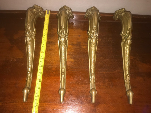 Set brass cabriole table - cabriole,