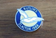 Vintage BUTLINS Clacton 1966 Enamel Pin Lapel Badge W Reece & Co B'ham stamped 