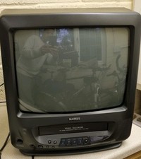 Matsui TVR180 14" Black CRT VHS TV Vintage Retro Gaming Tested  No Remote