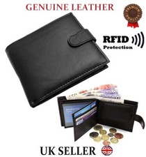 Designer Mens Leather Wallet RFID SAFE Contactless Card Blocking ID Protection