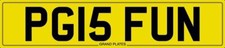 Initials number plate pg15 - pg,