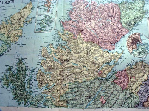 Old antique print scotland - antique,