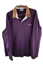 CARHARTT Purple Rugby Jumper size XL Mens Cord Pullover Casual Outdoors