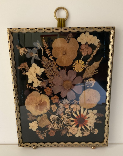 Vintage framed hand - framed, pressed