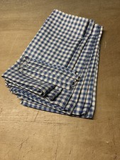 Gingham Part Linen Camper Van Curtains VW T25,Blackout/Thermal/Magnets Denim