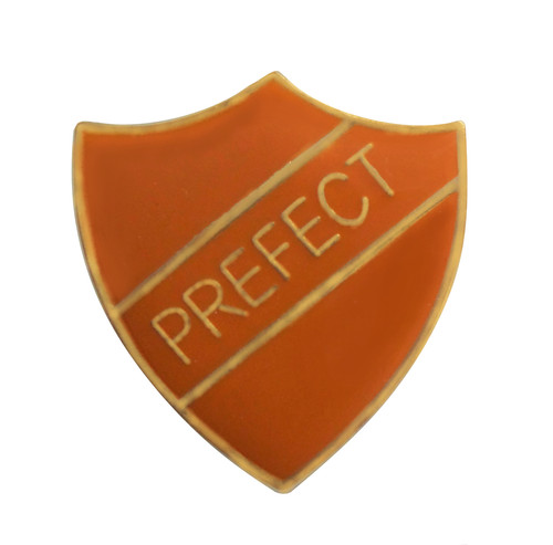 Prefect tangerine pin - prefect, badge