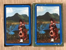 A vintage pack of Waddingtons playing cards Scottish Bagpiper + 1 Joker Bagpipes