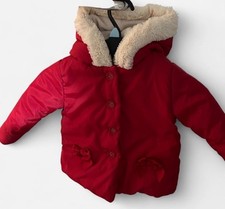 Girls Red coat with cream fur