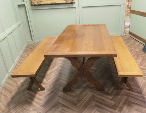 French oak refectory table - oak,