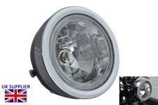 Motorcycle Headlight with LED Halo Ring 6 1/2 inch 12V 35W Retro Street Bike