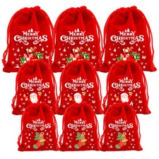 Velvet Christmas Sack Drawstring Bag Pouch Xmas Party Wrap Present Gift Bags