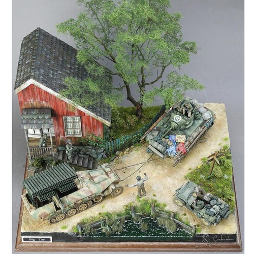 Scale wwii soldier wood cabin - scale,