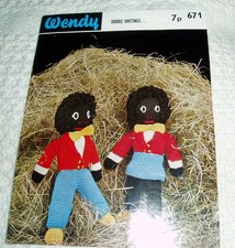 ORIGINAL VINTAGE WENDY  KNITTING PATTERN No. 671 BOY & GIRL KNITTED DOLLS