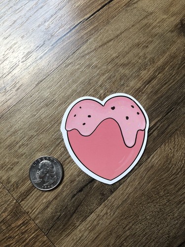 Dripping pink heart - heart, decal