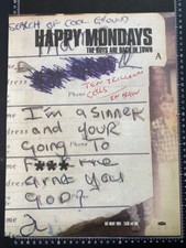 HAPPY MONDAYS - THE BOYS ARE BACK IN TOWN - 1999 VINTAGE POSTER SIZE ADVERT 