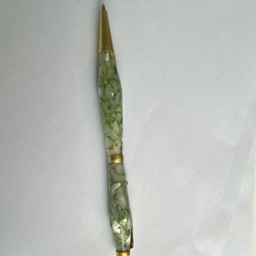 Hand turned green white - hand-turned, &