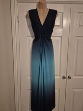 Blue Mix Maxi Dress Size 16 By