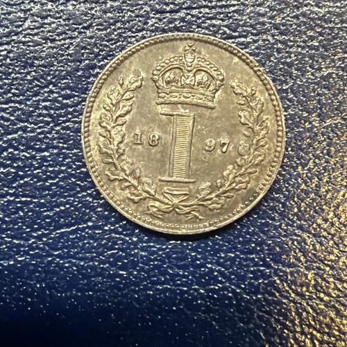 1897 maundy one pence coin - maundy,