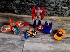 Set Of 7 Toys, Transformers+rescue Hybrids Helicopter