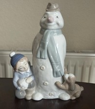 NAO Ladro Boy & Snowman Figure