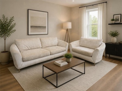 Dfs cream fabric sofa and - fabric,