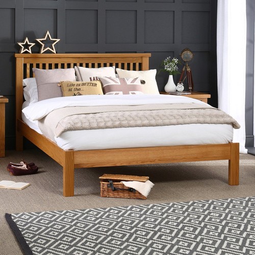 Oak king size bed - oak,