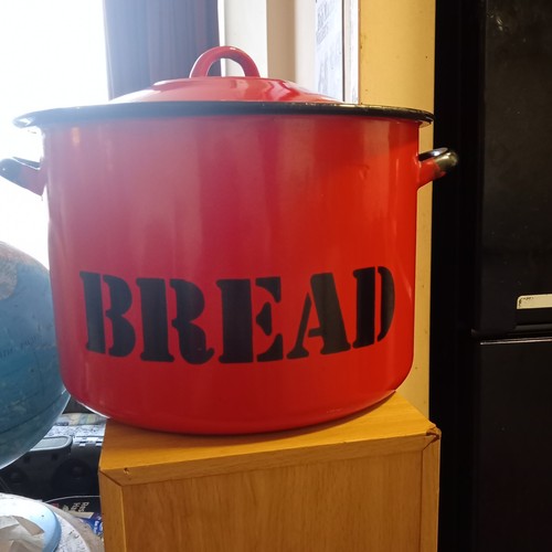 Red bread bin planter - red,