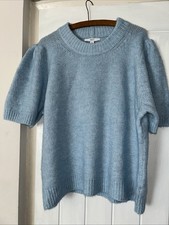 Bnwot Next Pretty Blue Short Sleeve Wool Mix Jumper Size XL