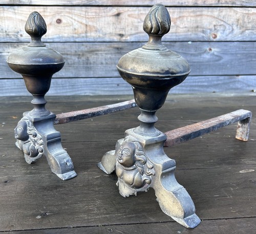 Pair marmouset chenets 18th - pair,