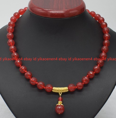 Natural 10mm faceted red - natural,