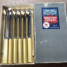 Vintage Lockwood Brothers Granville Works Sheffield Stainless Boxed cutlery Set