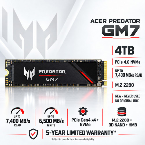 Acer predator gm7 - 4tb, nvme