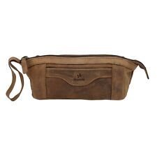 Starhide Genuine Distressed Hunter Real Leather Pencil Case Cosmetic Pouch 555