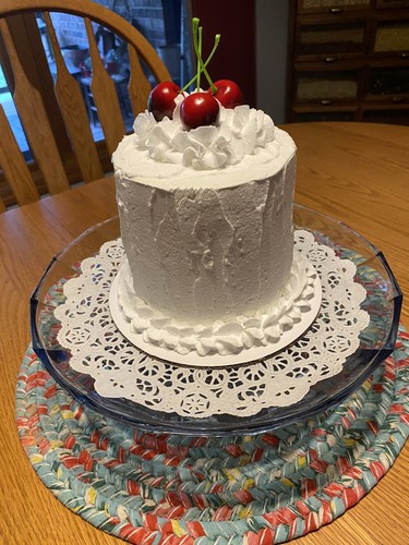 Handmade white faux - white, cake
