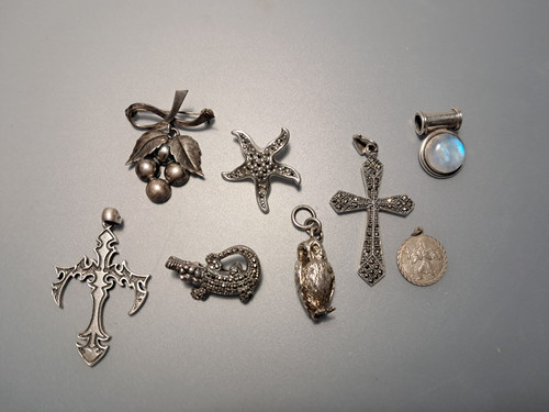 Job lot solid silver jewellery - silver,
