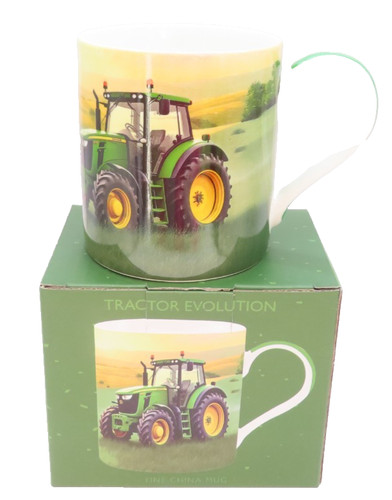 Green tractor mug - green,