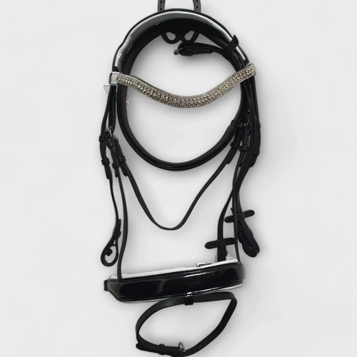 Leather show bridle diamante - leather,