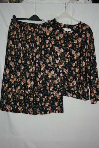 Ladies navy floral 2 pce - ladies,