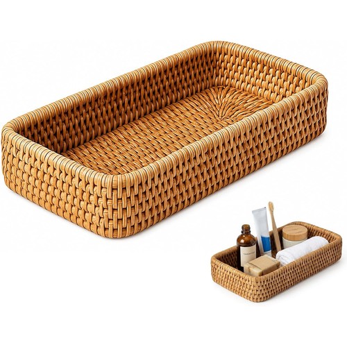 Rattan storage basket faux - rattan,