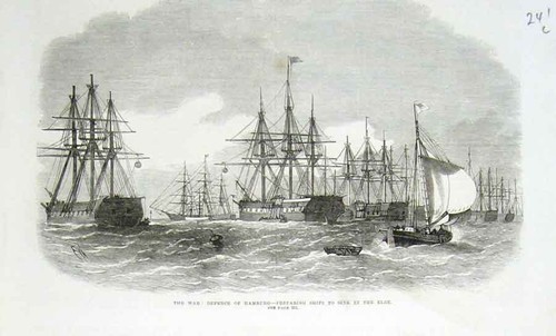 Old antique print ships - ships, to