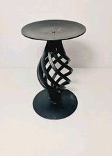 Black Iron Twisted Centre Spiral/Twisted Basket Stem Table Top Candle Holder