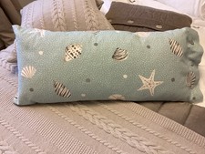  Nautical sea side design cushion and cover 60 x 30 cm feather inner, duck egg