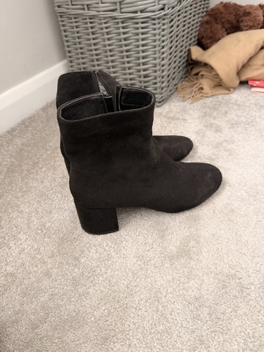 Black faux suede ankle - black,