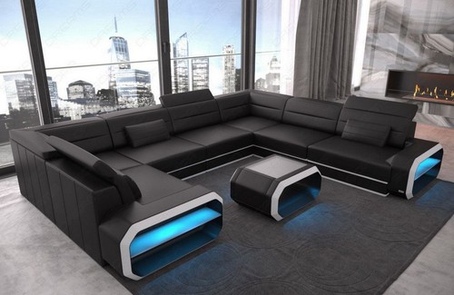 Leather living area - , sofa