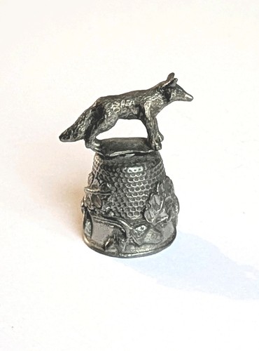 Pewter fox thimble miniature - fox,